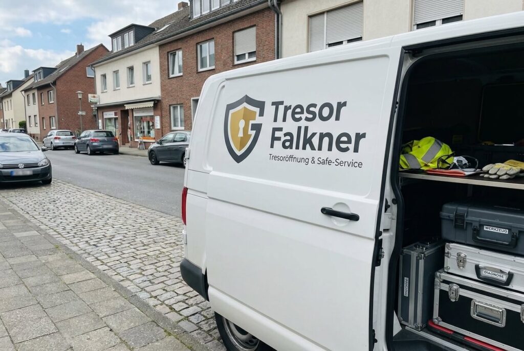 Servicefahrzeug von Tresor Falkner mit Ausrüstung für Tresoröffnungen