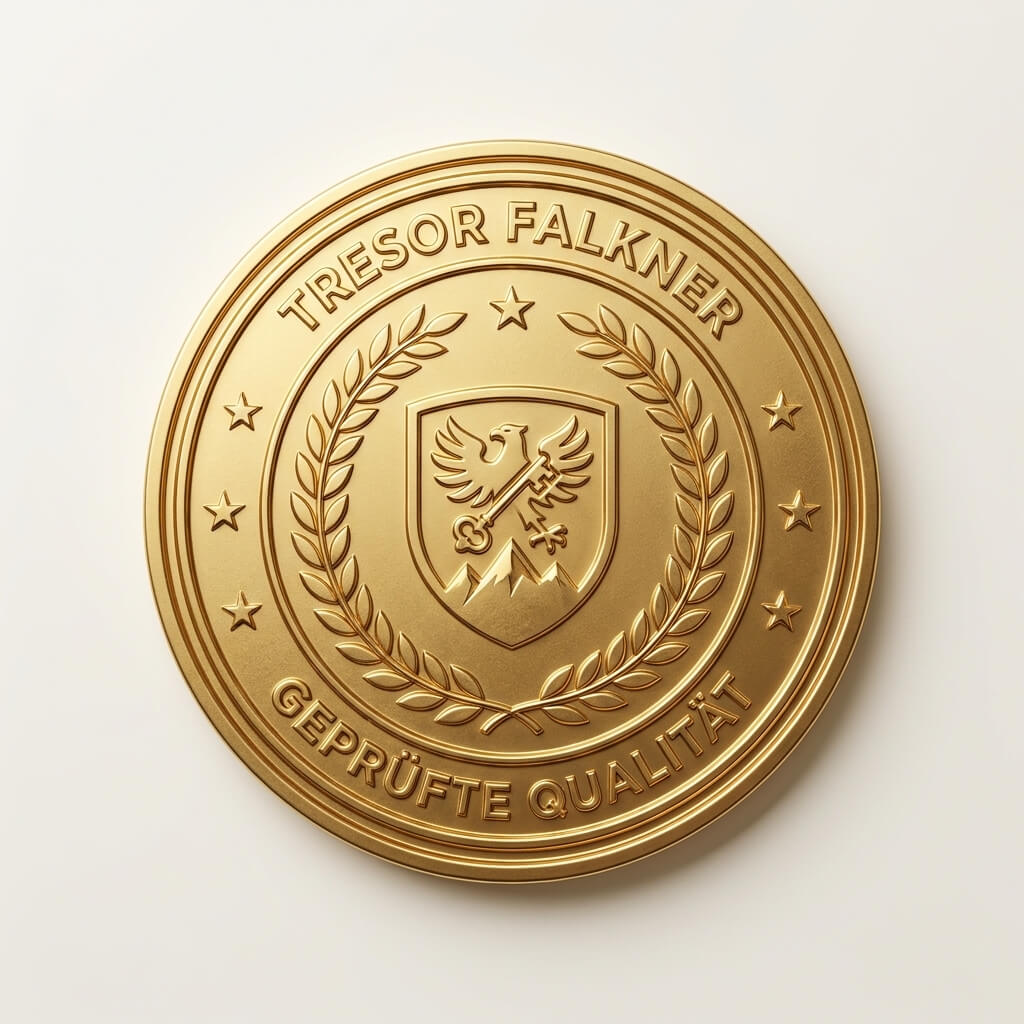 Goldenes Qualitätssymbol von Tresor Falkner